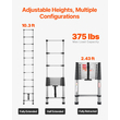 VEVOR Telescoping Ladder Stainless Steel Extension Step 10,5ft Portable Ladders
