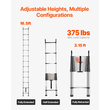 VEVOR Telescoping Ladder Stainless Steel Extension Step 16,5ft Portable Ladders