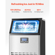 VEVOR Commercial Ice Maker Ανεξάρτητη Μηχανή Ντουλάπας 130lbs/24H 45 Ice Cubes