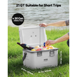 VEVOR Portable Cooler 21 QT Insulated Cooler 30 Can Capacity with Handles Strap
