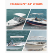 VEVOR 3 Μπλούζες Μπιμίνι Boat Bow 72"Lx(79"-84")W x 46"H Τέντα κουβούκλιο ανοιχτό γκρι