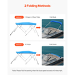 VEVOR 4 Μπλούζες μπιμίνι Boat Bow 96"Lx(85"-90")Π x 54"H Τέντα κουβούκλιο Pacific Blue