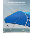 VEVOR 4 Bow Boat Bimini Tops 96"Lx(91"-96")W Bimini Top Replacement Pacific Blue