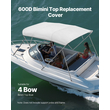 VEVOR 4 Μπλούζες Μπιμίνι Bow Bow 96"Lx(91"-96")W Ανταλλακτικό πάνω μέρος τέντας ανοιχτό γκρι