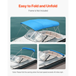 VEVOR 4 μπλούζες μπιμίνι Bow Bow 96"Lx(97"-103")W Αντικατάσταση Τέντας Μπλε Pacific