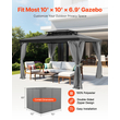 VEVOR Κουρτίνα Κιόσκι Privacy 10&#039; x 10&#039; x 6,9&#039; Αδιάβροχες κουρτίνες κιόσκι Γκρι