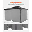 VEVOR Κουρτίνα Κιόσκι Privacy 10&#039; x 10&#039; x 6,9&#039; Αδιάβροχες κουρτίνες κιόσκι Γκρι