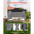 VEVOR Κουρτίνα Κιόσκι Privacy 10&#039; x 10&#039; x 6,9&#039; Αδιάβροχες κουρτίνες κιόσκι Γκρι
