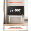 Βάση τηλεόρασης VEVOR Rolling TV Cart για φορητή τηλεόραση, χωρητικότητα έως 198 λίβρες για οθόνες 35-100 ιντσών