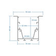 GLOBOSTAR® ALP-CORNER-IN90 RECESSA 61793 Χωνευτό Προφίλ Αλουμινίου Γωνία με Λευκό Γαλακτερό Πατητό Κάλυμμα για Ταινίες LED IP20 - Γκρι Ανθρακί Ματ - Μ30 x Π3.5 x Υ4cm