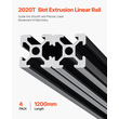 VEVOR 4 τεμάχια 47,2 ίντσες (1200 χιλ.) Τ υποδοχή 2020 αλουμινίου με ανοδιωμένη διέλαση γραμμική ράγα