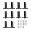 VEVOR Glass Clamp 10 PCS Τετράγωνο στήριγμα κιγκλιδώματος για 0,31 "-0,47" Γυάλινο μαύρο