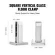 VEVOR Glass σφιγκτήρας 10 ΤΕΜ. Τετράγωνο στήριγμα κιγκλιδώματος για 0,31 "-0,47" γυαλί ασημί