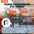 VEVOR Glass Clamp 4 ΤΕΜ. Τετράγωνο στήριγμα κιγκλίδωμα για 0,31 "-0,47" γυαλί ασημί