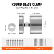 VEVOR Glass Clamp 10 PCS Τετράγωνο στήριγμα κιγκλιδώματος για 0,31 "-0,62" γυαλί ασημί