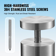 VEVOR Glass Clamp 10 PCS Τετράγωνο στήριγμα κιγκλιδώματος για 0,31 "-0,62" γυαλί ασημί