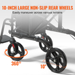 VEVOR 2 σε 1 Rollator Walker & Transport Chair για ηλικιωμένους, Αναδιπλούμενο Rolling Walker Combo & Footrests, Ελαφρύς περιπατητής κινητικότητας αλουμινίου με ρυθμιζόμενη λαβή, τροχοί παντός εδάφους, 136 kg