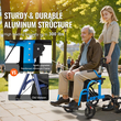 VEVOR 2 σε 1 Rollator Walker & Transport Chair για ηλικιωμένους, Αναδιπλούμενο Rolling Walker Combo & Footrests, Ελαφρύς περιπατητής κινητικότητας αλουμινίου με ρυθμιζόμενη λαβή, τροχοί παντός εδάφους, 300LBS