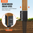 VEVOR Fence Post Anchor Ground Spike, 8 πακέτο 24 x 4 x 4 ίντσες εξωτερική διάμετρος (εσωτερική διάμετρος 3,5 x 3,5 ίντσες), μεταλλική μαύρη σκόνη με επίστρωση πάσσαλου, για κιγκλίδωμα κήπου κατάστρωμα γραμματοκιβωτίου
