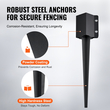 VEVOR Fence Post Anchor Ground Spike, 8 πακέτο 24 x 4 x 4 ίντσες εξωτερική διάμετρος (εσωτερική διάμετρος 3,5 x 3,5 ίντσες), μεταλλική μαύρη σκόνη με επίστρωση πάσσαλου, για κιγκλίδωμα κήπου κατάστρωμα γραμματοκιβωτίου