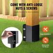 VEVOR Fence Post Anchor Ground Spike, 8 πακέτο 24 x 4 x 4 ίντσες εξωτερική διάμετρος (εσωτερική διάμετρος 3,5 x 3,5 ίντσες), μεταλλική μαύρη σκόνη με επίστρωση πάσσαλου, για κιγκλίδωμα κήπου κατάστρωμα γραμματοκιβωτίου