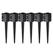 VEVOR Fence Post Anchor Ground Spike, 6 πακέτο 24 x 4 x 4 ίντσες εξωτερική διάμετρος (εσωτερική διάμετρος 3,5 x 3,5 ίντσες), μεταλλική μαύρη σκόνη με επίστρωση πάσσαλου, για κιγκλίδωμα κήπου κατάστρωμα γραμματοκιβωτίου