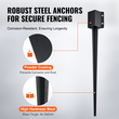 VEVOR Fence Post Anchor Ground Spike, 4 πακέτο 36 x 4 x 4 ίντσες εξωτερική διάμετρος (εσωτερική διάμετρος 3,5 x 3,5 ίντσες), μεταλλική μαύρη σκόνη με επίστρωση πάσσαλου, για κιγκλίδωμα κήπου κατάστρωμα γραμματοκιβωτίου