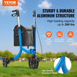 VEVOR 3 Wheels Rollator Walker για ηλικιωμένους, Ελαφρύ πτυσσόμενο Rolling Walker από αλουμίνιο με ρυθμιζόμενη λαβή, Outdoor Trio Mobility Walker με μεγάλους τροχούς & ευρύχωρη τσάντα αποθήκευσης, χωρητικότητα 260LBS