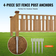 VEVOR No Dig Ground Anchor, 4 Pack 3,94 x 2,76 x 27,56 in DIY Screw in Post Stake, Περιλαμβάνει 6 Lag Bots & μια ράβδο, βαρέως τύπου ατσάλινη βάση στήριξης, ιδανική για στύλους γραμματοκιβωτίου και στύλους φράχτη
