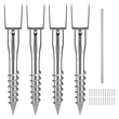 VEVOR No Dig Ground Anchor, 4 Pack 3,94 x 2,76 x 27,56 in DIY Screw in Post Stake, Περιλαμβάνει 6 Lag Bots & μια ράβδο, βαρέως τύπου ατσάλινη βάση στήριξης, ιδανική για στύλους γραμματοκιβωτίου και στύλους φράχτη