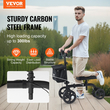 VEVOR Folding Knee Scooter, Carbon Steerable Knee Walker με ρυθμιζόμενο ύψος τιμόνι & επιγονατίδα, συμπαγείς τροχούς παντός εδάφους, διπλά φρένα, σκούτερ ανάκτησης ποδιών για τραυματισμούς στον αστράγαλο