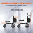 VEVOR Folding Knee Scooter, Carbon Steerable Knee Walker με ρυθμιζόμενο ύψος τιμόνι & επιγονατίδα, συμπαγείς τροχούς παντός εδάφους, διπλά φρένα, σκούτερ ανάκτησης ποδιών για τραυματισμούς στον αστράγαλο