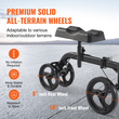 VEVOR Folding Knee Scooter, Carbon Steerable Knee Walker με ρυθμιζόμενο ύψος τιμόνι & επιγονατίδα, συμπαγείς τροχούς παντός εδάφους, διπλά φρένα, σκούτερ ανάκτησης ποδιών για τραυματισμούς στον αστράγαλο