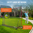 VEVOR Golf Practice Hitting Net, τεράστιο δίχτυ γκολφ 10,8x7ft, Προσωπική εμβέλεια οδήγησης για εσωτερική χρήση σε εξωτερικό χώρο, φορητό οικιακό βοήθημα γκολφ με πλαίσιο και τσάντα μεταφοράς από συμπαγές υαλοβάμβακα, δώρο για άνδρες, λάτρης του γκολφ