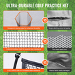 VEVOR Golf Practice Hitting Net, τεράστιο δίχτυ γκολφ 10,8x7ft, Προσωπική εμβέλεια οδήγησης για εσωτερική χρήση σε εξωτερικούς χώρους, φορητό οικιακό βοήθημα γκολφ με πλαίσιο Target/Fiberglass/Carry Bag, Δώρο για άνδρες, Λάτρεις του γκολφ
