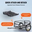 VEVOR Bike Cargo Trailer, χωρητικότητα 72,5 kg, βαρέως τύπου καρότσι ποδηλάτου, αναδιπλούμενη συμπαγής αποθήκευση & γρήγορη απελευθέρωση με γενικό κοτσαδόρο, τροχοί 40,6 cm, ασφαλείς ανακλαστήρες, χωράει σε τροχούς ποδηλάτου 558,8-711,2 mm