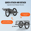 VEVOR Bike Cargo Trailer, χωρητικότητα 275 lbs, βαρέως τύπου καρότσι ποδηλάτου, αναδιπλούμενος συμπαγής χώρος αποθήκευσης & γρήγορη απελευθέρωση με γενικό κοτσαδόρο, τροχοί 20", ταιριάζει στους περισσότερους τροχούς ποδηλάτου, πλαίσιο από ανθρακούχο χάλυβα