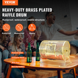 VEVOR Raffle Drum, 16,1 x Ø12 ιντσών Brass Plated Ticket Raffle Spinning Cage, Χωράει 5000 εισιτήρια ή 200 μπάλες πινγκ πονγκ, μεταλλικό σχέδιο λοταρίας με ξύλινη περιστροφική λαβή, για μέρος ψηφοδελτίων Bingo