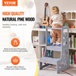 Σκαμπό κουζίνας VEVOR Toddler Step Stool Φυσικό ξύλο πεύκου 150LBS Γκρι