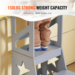Σκαμπό κουζίνας VEVOR Toddler Step Stool Φυσικό ξύλο πεύκου 150LBS Γκρι
