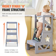 Σκαμπό κουζίνας VEVOR Toddler Step Stool Φυσικό ξύλο πεύκου 150LBS Γκρι