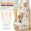 Σκαμπό VEVOR Toddler Step Stool για παιδιά, Σκαμπό κουζίνας για παιδιά από φυσικό ξύλο πεύκου με ράγα ασφαλείας, 150LBS Loading Capacity Standing Tower Σκαμπό εκμάθησης για Υπνοδωμάτιο Μπάνιο Πάγκος κουζίνας, λευκό