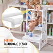Σκαμπό VEVOR Toddler Step Stool για παιδιά, Σκαμπό κουζίνας για παιδιά από φυσικό ξύλο πεύκου με ράγα ασφαλείας, 150LBS Loading Capacity Standing Tower Σκαμπό εκμάθησης για Υπνοδωμάτιο Μπάνιο Πάγκος κουζίνας, λευκό