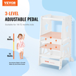 Σκαμπό VEVOR Tower Step για νήπια Παιδικά 3 επίπεδα Ρυθμιζόμενο ύψος 350LBS Λευκό