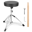 VEVOR Drum Throne, 19,3 έως 23 ίντσες / 490-585 mm ρυθμιζόμενο ύψος, επενδεδυμένο κάθισμα τυμπάνου με αντιολισθητικά πόδια 5A Drumsticks 330 lbs / 150 kg Μέγιστο βάρος χωρητικότητας, 360° Περιστρεφόμενη καρέκλα τυμπάνου