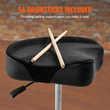 VEVOR Hydraulic Saddle Drum Throne, 19,3-25,2 ίντσες / 490-640 mm Ρυθμιζόμενο ύψος, Επενδυμένο κάθισμα σκαμπό τυμπάνου με αντιολισθητικά πόδια τύμπανα 500 lbs / 227 kg Μέγιστο βάρος χωρητικότητας, περιστροφή 360° για τύμπανα