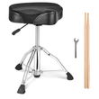VEVOR Hydraulic Saddle Drum Throne, 19,3-25,2 ίντσες / 490-640 mm Ρυθμιζόμενο ύψος, Επενδυμένο κάθισμα σκαμπό τυμπάνου με αντιολισθητικά πόδια τύμπανα 500 lbs / 227 kg Μέγιστο βάρος χωρητικότητας, περιστροφή 360° για τύμπανα