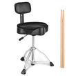 VEVOR Drum Throne με πλάτη, 19,3-25,2 ίντσες/490-640 mm ρυθμιζόμενο ύψος, υδραυλική σέλα με επένδυση τυμπάνου κάθισμα με αντιολισθητικά πόδια τύμπανα 500 lbs/227 kg Μέγιστη χωρητικότητα, 360° Περιστροφή για Drummer