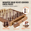 VEVOR Σετ σκακιού από μασίφ ξύλο, Σετ παιχνιδιών Chess Checkers 15 ιντσών 2-ΣΕ-1, Επιτραπέζια παιχνίδια σκακιού με συρτάρι αποθήκευσης & ζυγισμένα κομμάτια πούλια σκακιού & 2 βασίλισσες, για ενήλικες Παιδικό τουρνουά Επαγγελματίας αρχαρίου