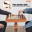 VEVOR 3-IN-1 Chess Checkers Σετ επιτραπέζιου τάβλι, Ξύλινο τραπέζι σκακιού 18 ιντσών Premium, Σετ επιτραπέζιου παιχνιδιού Deluxe Combo, Σετ επιτραπέζιου παιχνιδιού σκακιού Δώρο για οικογενειακά επιτραπέζια παιχνίδια